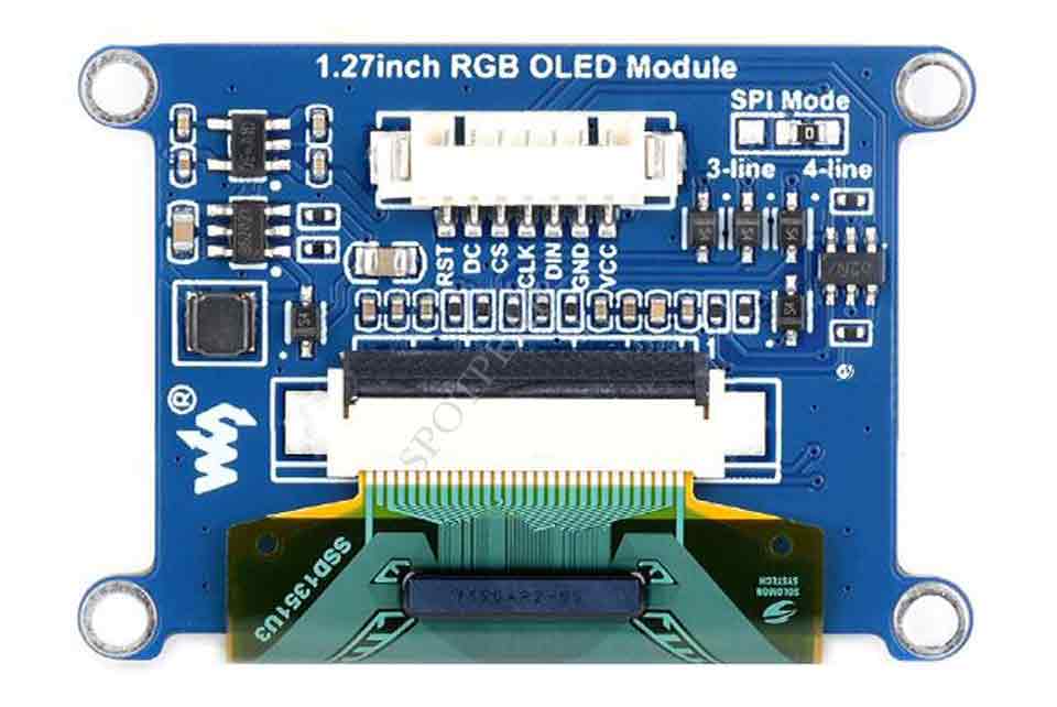1.27inch RGB OLED Display Module 128×96 Resolution 262K Colors SPI Interface