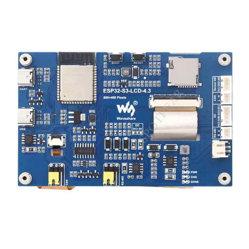 4.3-inch ESP32-S3 Capacitive Touchscreen Development Board Supporting WiFi and Bluetooth