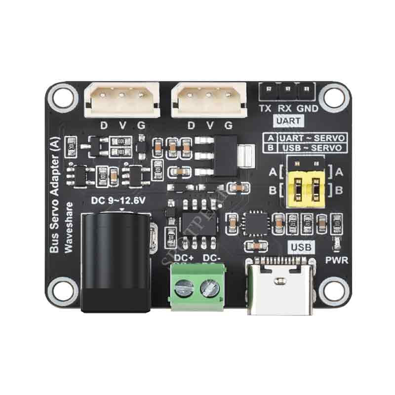 Bus servo driver board designed for ST/SC series bus servos Compact size and easy integration