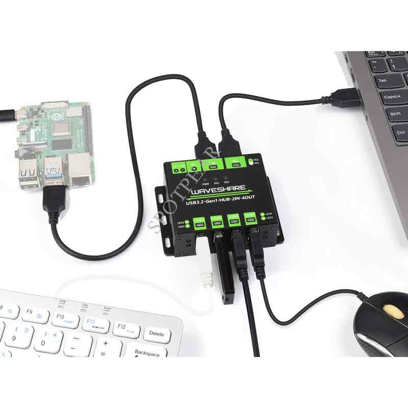 Industrial Grade Multifunctional USB HUB Extending 4x USB ports Switchable Dual Hosts