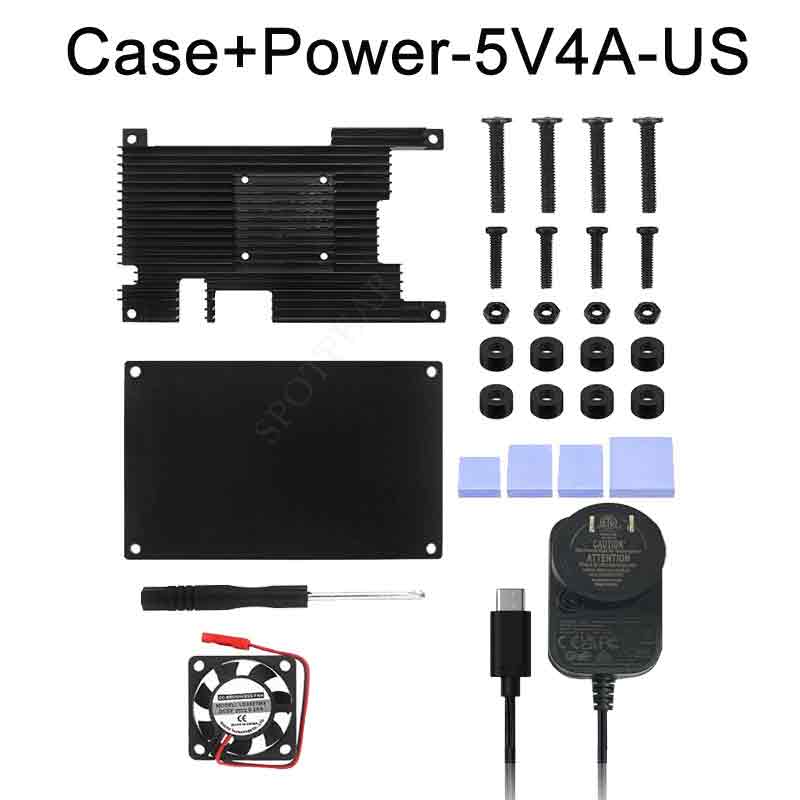 Orange pi 5/5B development board Aluminum alloy Case cooling protective case Kit Power Supply Option
