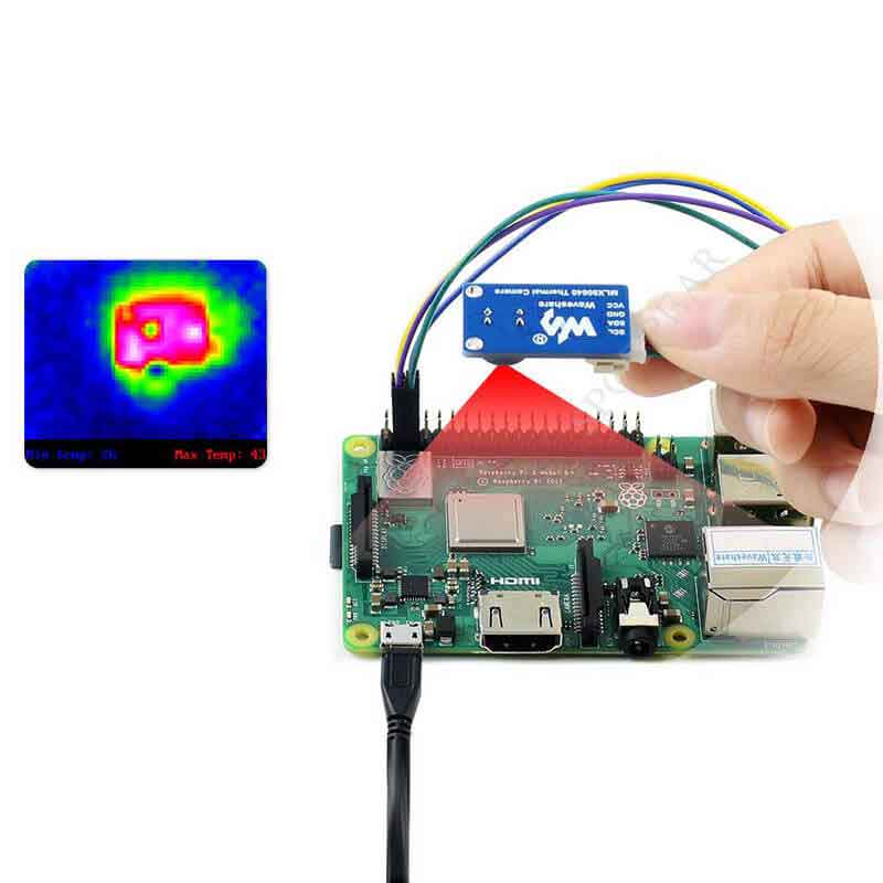 Raspberry Pi MLX90640 IR Array Thermal Imaging Camera 32×24 Pixels 110° FOV for Arduino / ESP32