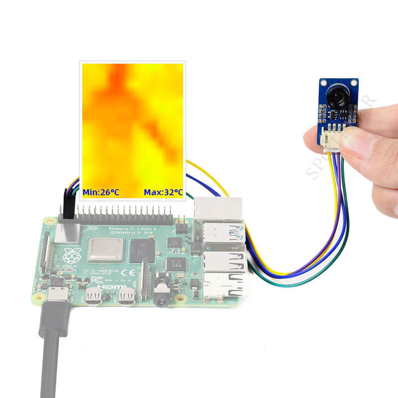 Raspberry Pi MLX90641 IR Array Thermal Imaging Camera 16×12 Pixels 55° FOV I2C for Arduino / ESP32