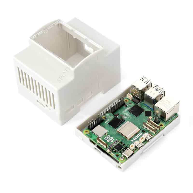 Raspberry Pi 5 Industrial Case Large Space Rail ABS With Top Transparent Cover Case