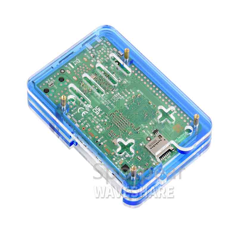 Raspberry Pi 5 Acrylic Blue Transparent Case 5 pcs Compatible with Official Active Cooler