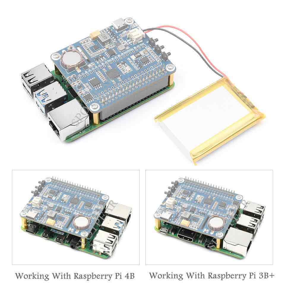 Raspberry Pi 3B/4B/ZERO to pico onboard RP2040 RTC also power control UPS board
