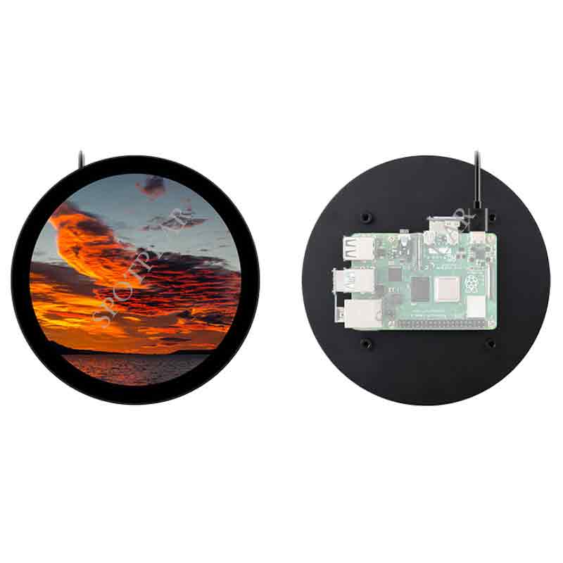 Raspberry Pi 5Inch Round LCD HDMI Display 1080x1080 Capacitive Touchscreen for Jetson Nano Mini PCs