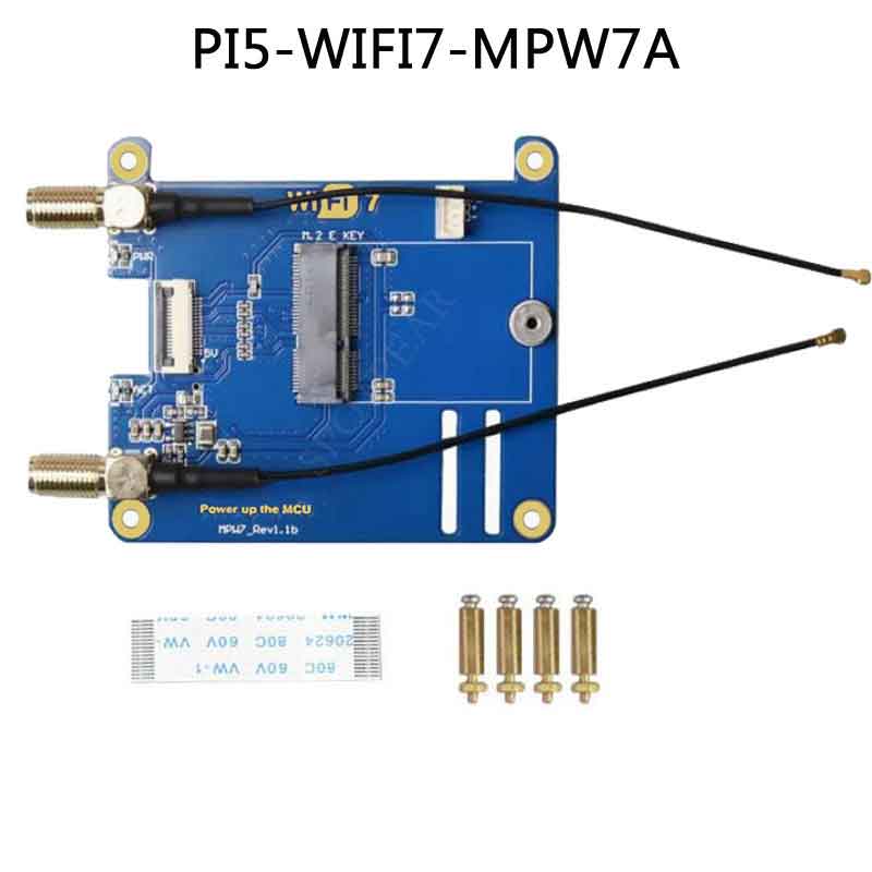 Raspberry Pi 5 PCIe to WIFI7 Adapter Board HAT Pi5 For Google TPU BE200 AX210 AI
