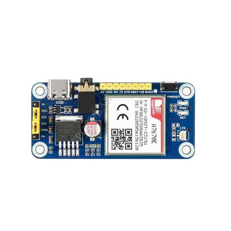 Raspberry Pi A7670E LTE Cat-1 2G HAT GSM GPRS LBS For Europe/West_Southeast-Asia/Africa/South-Korea