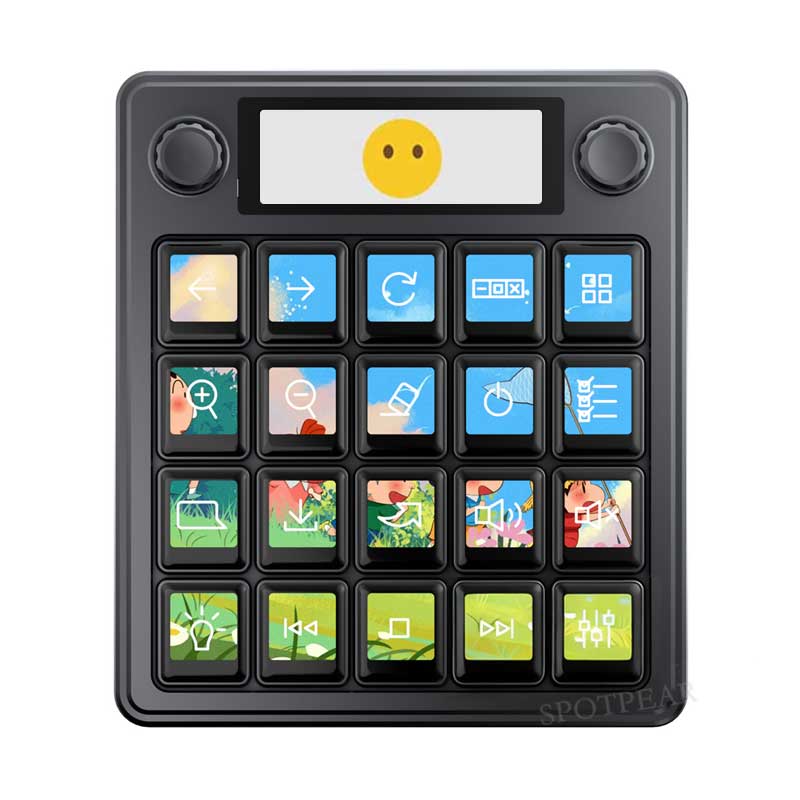 MK20 Computer AI Deepseek Mechanical Voice Keyboard Linux 20x0.85inch LCD Screen Customize keys + 2.8 inch Secondary Display