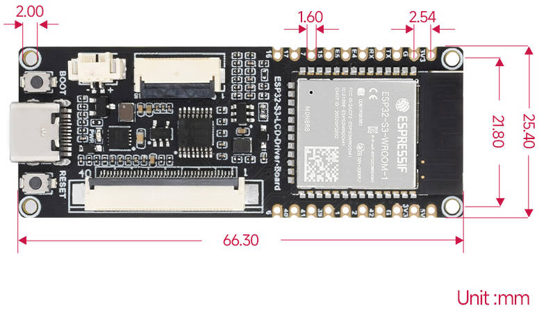 Module D'affichage ESP32-S3 Avec écran Tactile Rond 2.8 Pouces - Résolution 480x480, WiFi, Bluetooth - Carte Driver LCD Incluse