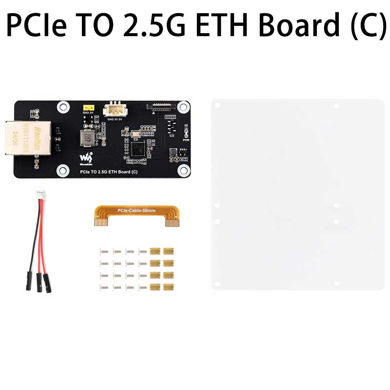 Raspberry Pi 5 PCIe to 2.5G Ethernet Adapter Board Plug and Play