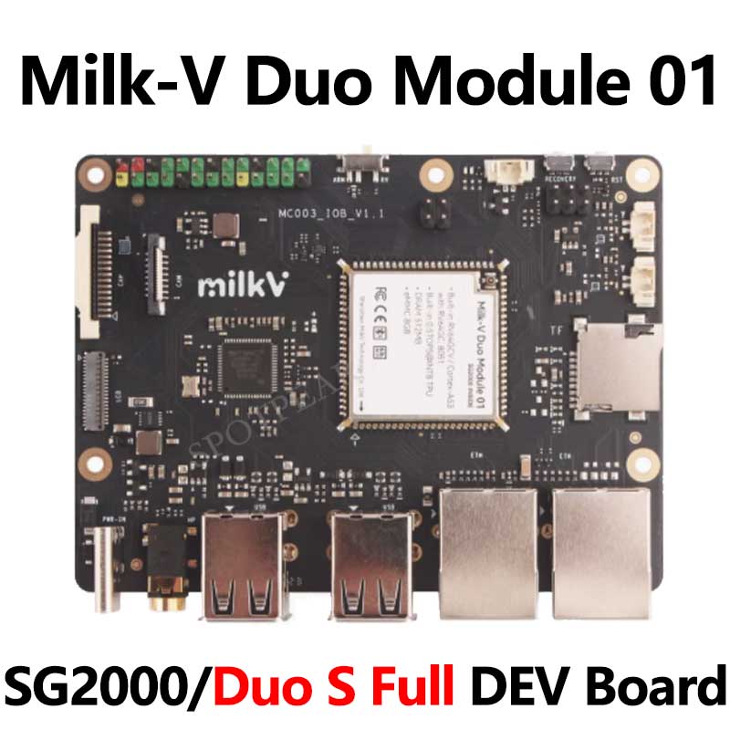 Milk V Duo Module 01 Evaluation Board Duo S Full Function SG2000 512MB 8GB-eMMC WIFI 0.5TOPS RISC-V