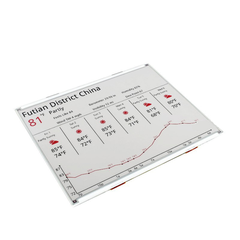 12.48inch E Ink raw display, red, black, white, 1304×984
