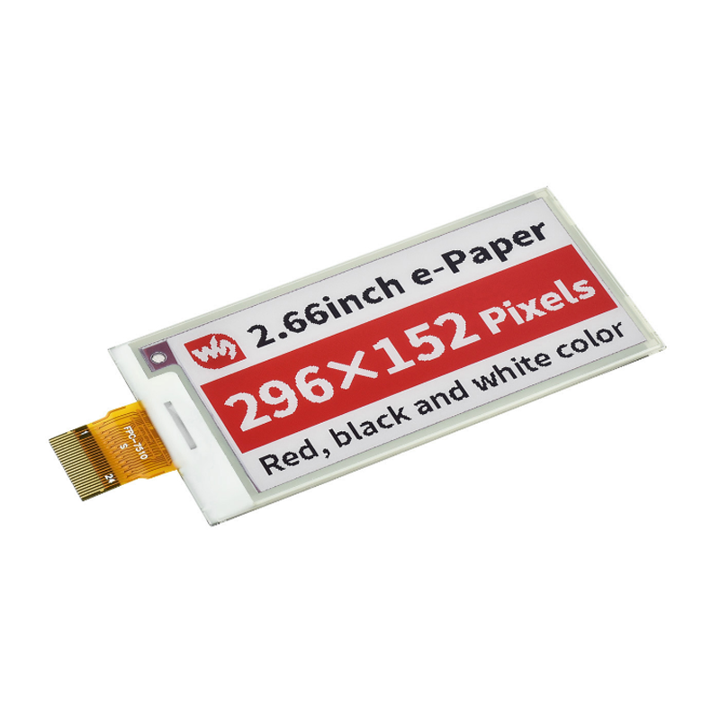 2.66inch E Paper (B) E Ink Raw Display, 296×152, Red / Black / White, SPI, Without PCB