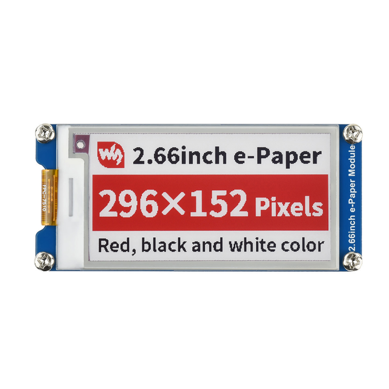 2.66inch E Paper E Ink Display Module (B), 296×152, Red / Black / White, SPI