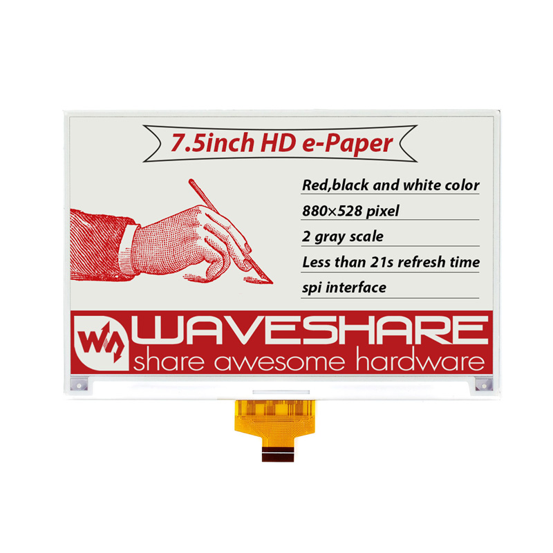 7.5inch E Ink raw display, 880×528, red / black / white three color