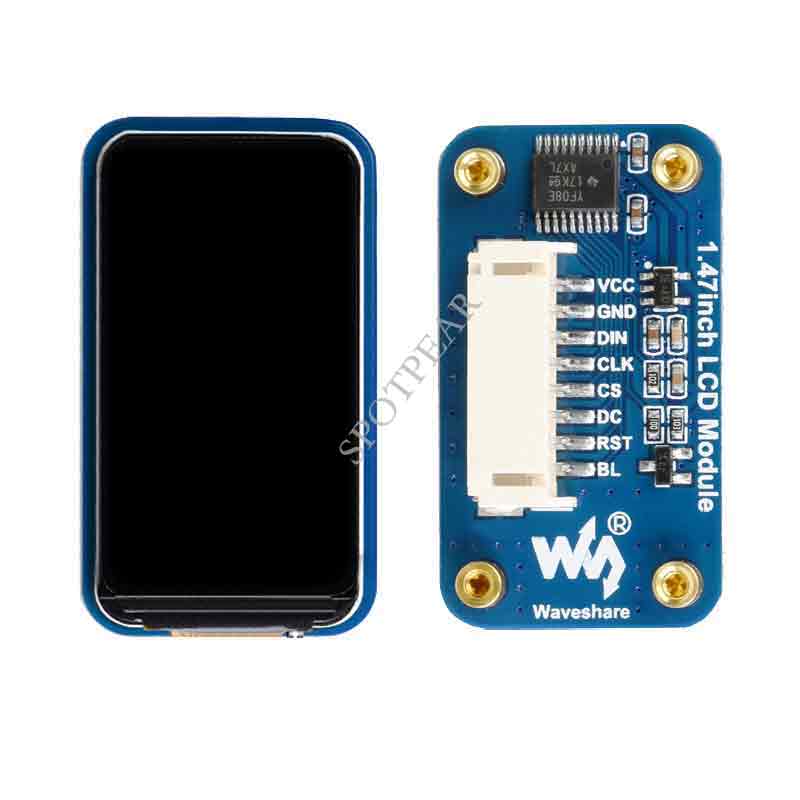 1.47inch Rounded Corners LCD Display Module 262K RGB Colors 172×320 SPI for Arduino RPi Pico STM32