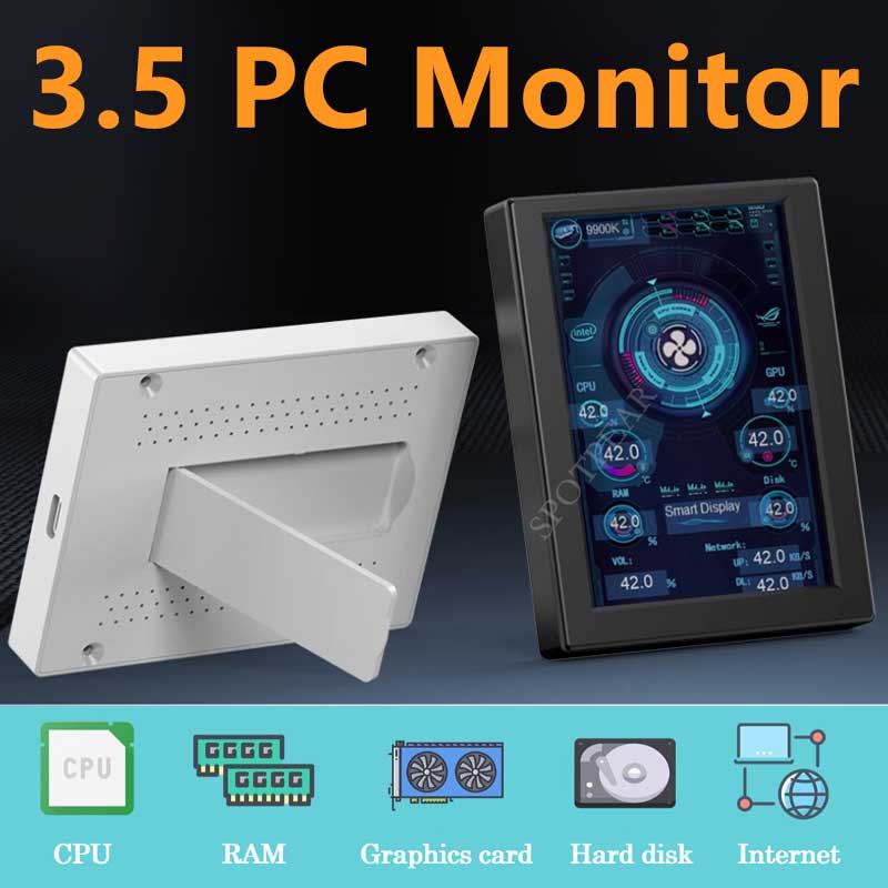 3.5 inch LCD Computer Monitor Display Screen USB Type C Secondary Screen PC CPU GPU RAM IPS Monitor