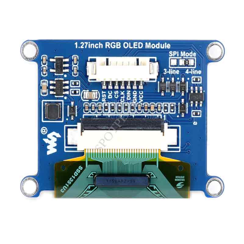 1.27inch RGB OLED Display Module 128×96 Resolution 262K Colors SPI Interface