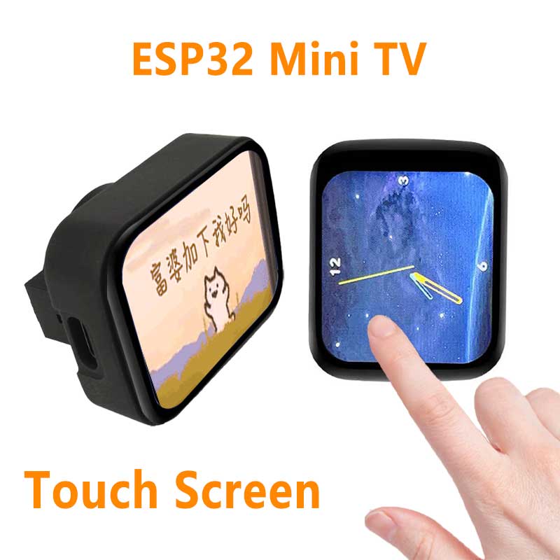 ESP32 C3 MINI TV With Case BatBOX LVGL Astronaut Clock Watch Buzzer 1.69inch LCD TouchScreen Display