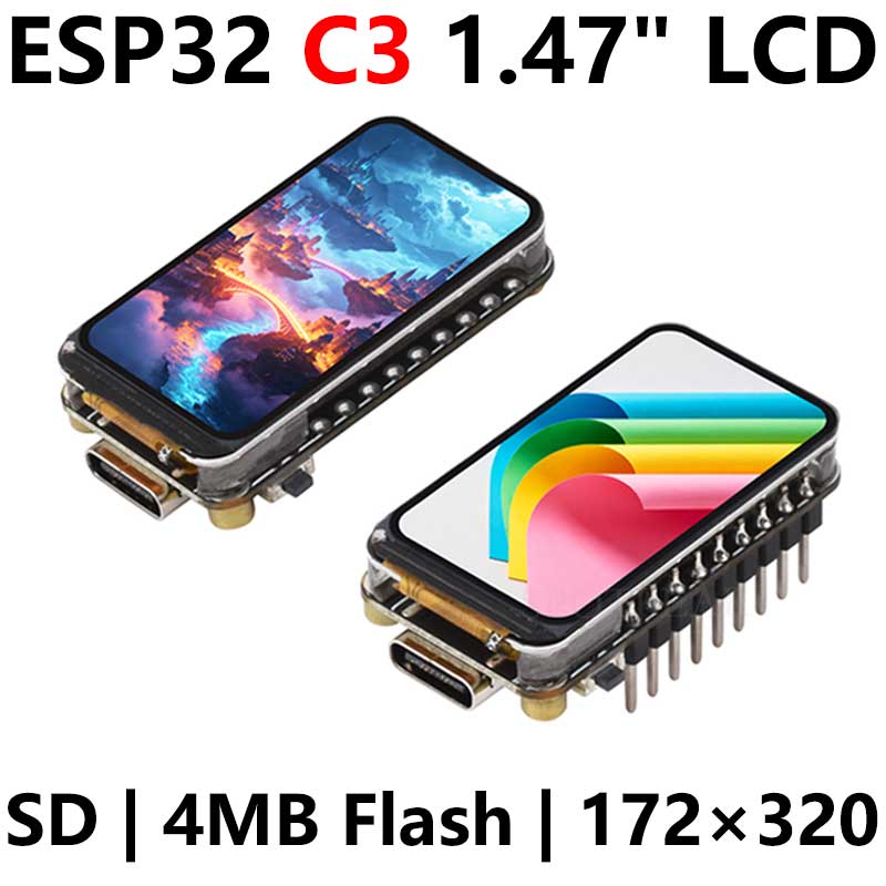 ESP32-C3 1.47 inch LCD Display Development Board 1.47inch Screen SD 172×320