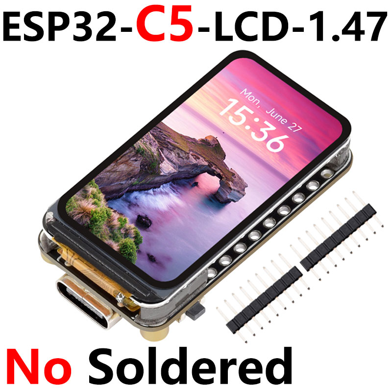 ESP32 C5 Development Board 1.47 inch LCD Display Screen ST7789 For WiFi6/LVGL/HMI Onborad SD-Port/RGB-LED