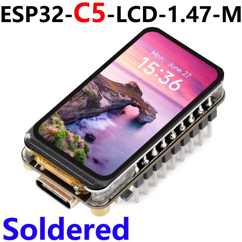 ESP32 C5 Development Board 1.47 inch LCD Display Screen ST7789 For WiFi6/LVGL/HMI Onborad SD-Port/RGB-LED