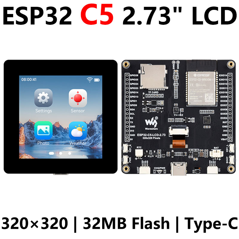 ESP32 C5 Development Board 2.73 inch LCD Display Screen ILI9488 For Dual band WiFi Onborad SD-Port