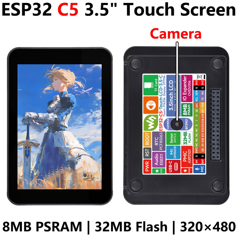ESP32-C5 3.5inch LCD Development Board Display 320×480 3.5 inch TouchScreen Camera
