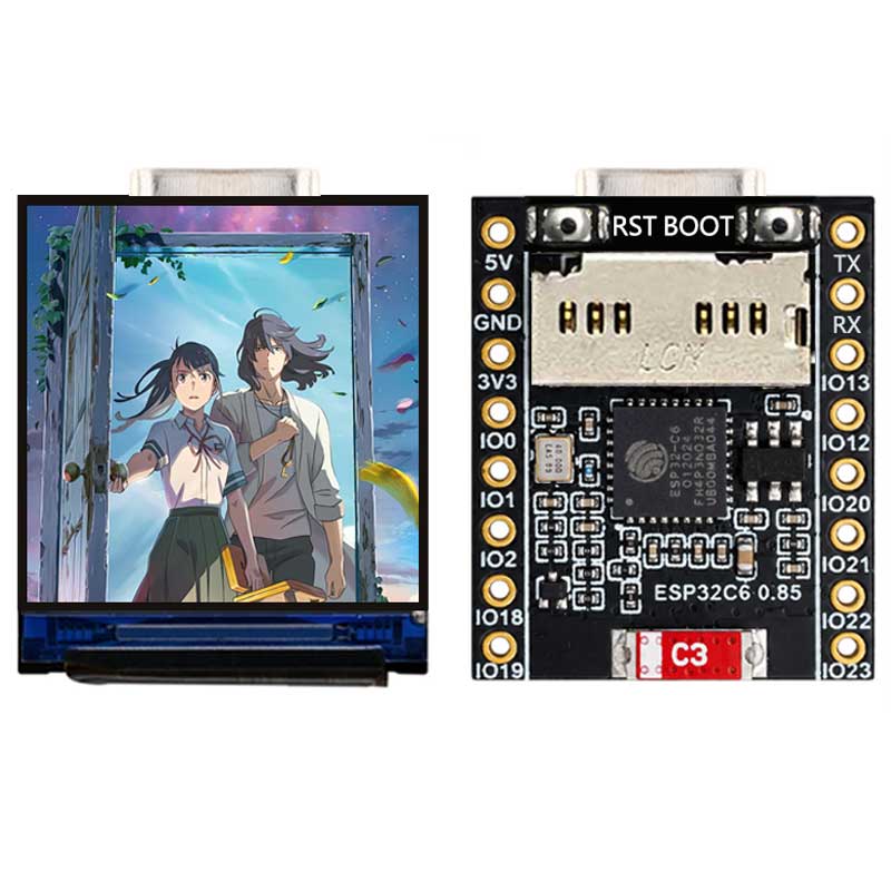 ESP32-C6 LCD Development Board 0.85 inch Display 0.85inch Screen 128x128 Mini SD-Port QST  LVGL For Arduino