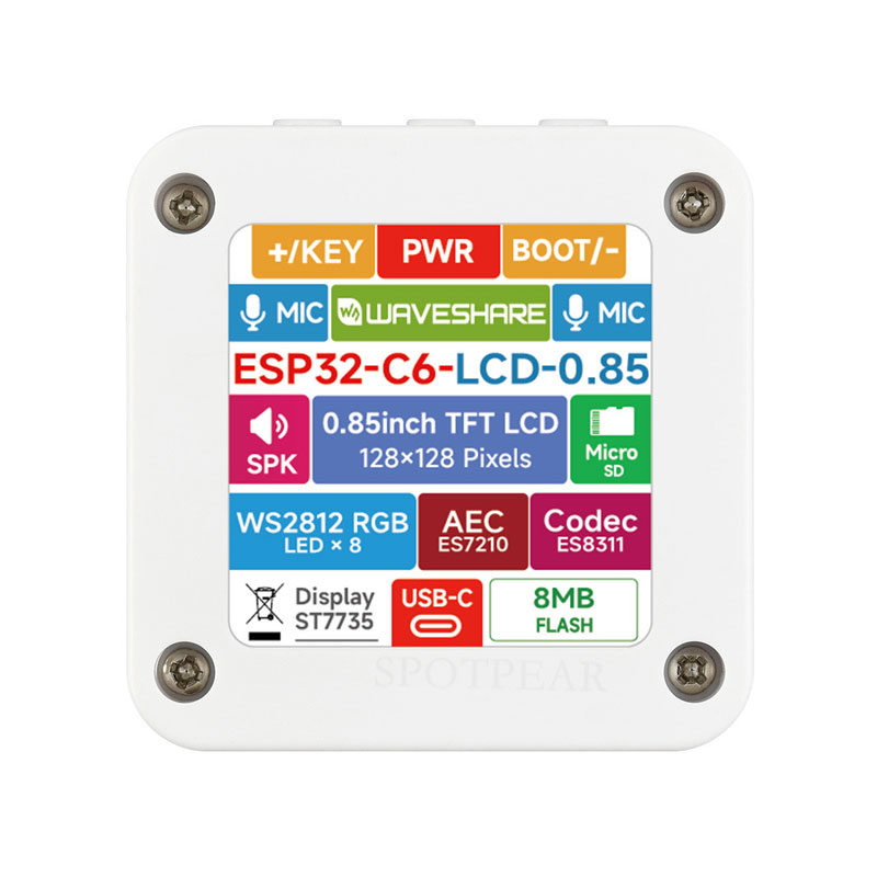 ESP32 C6 AI 0.85inch Development Board 0.85 inch DeepSeek RGB surround light Dual mike