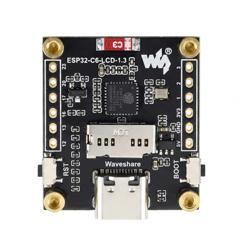 ESP32-C6 LCD Development Board 1.3 inch Display 1.3inch Screen ST7789 240x240 Mini TV SD-Port QST  LVGL For Arduino