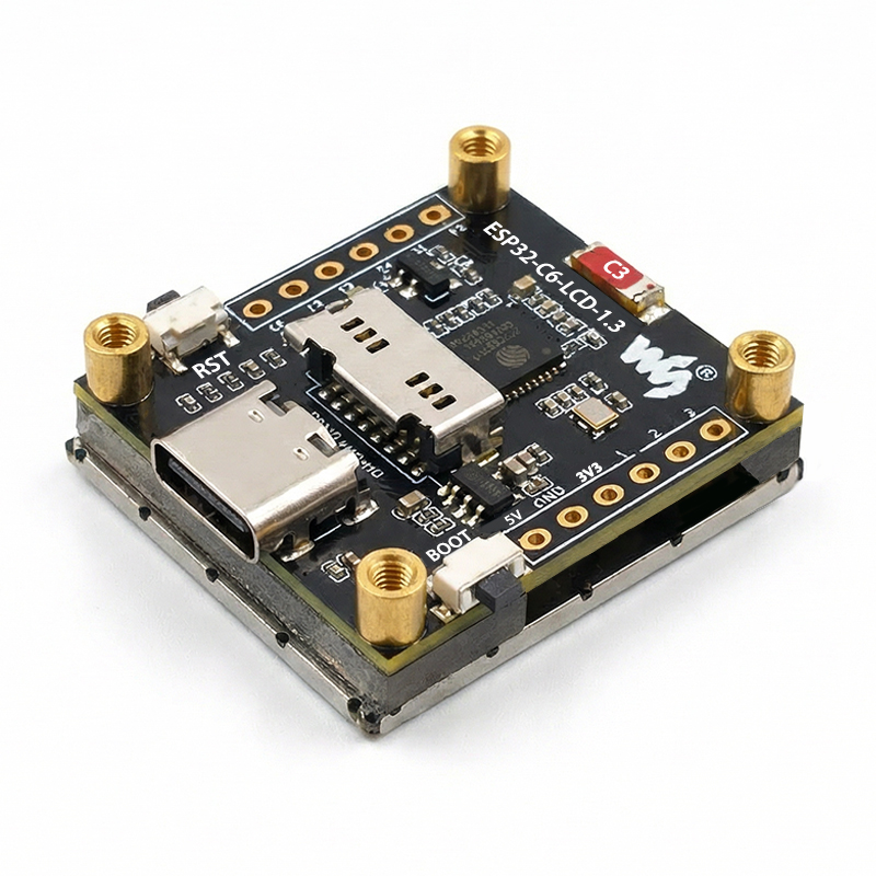 ESP32-C6 LCD Development Board 1.3 inch Display 1.3inch Screen ST7789 240x240 Mini TV SD-Port QST  LVGL For Arduino