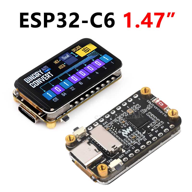 ESP32 C6 Development Board 1.47 inch LCD Display Screen ST7789 For Arduino WiFi6/LVGL/HMI Onborad SD-Port/RGB-LED