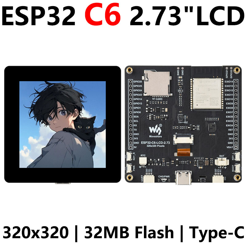 ESP32 C6 Development Board 2.73 inch LCD Display Screen ILI9488 For Dual band WiFi Onborad SD-Port