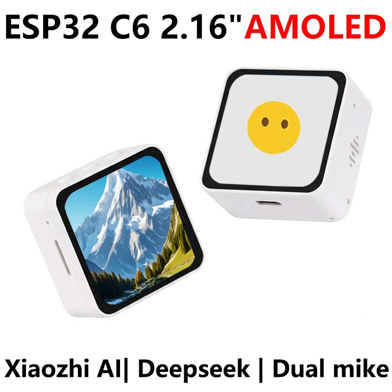 ESP32-C6 2.16inch  AMOLED Display AI Development Board 480×480 2.16 inch TouchScreen Deepseek