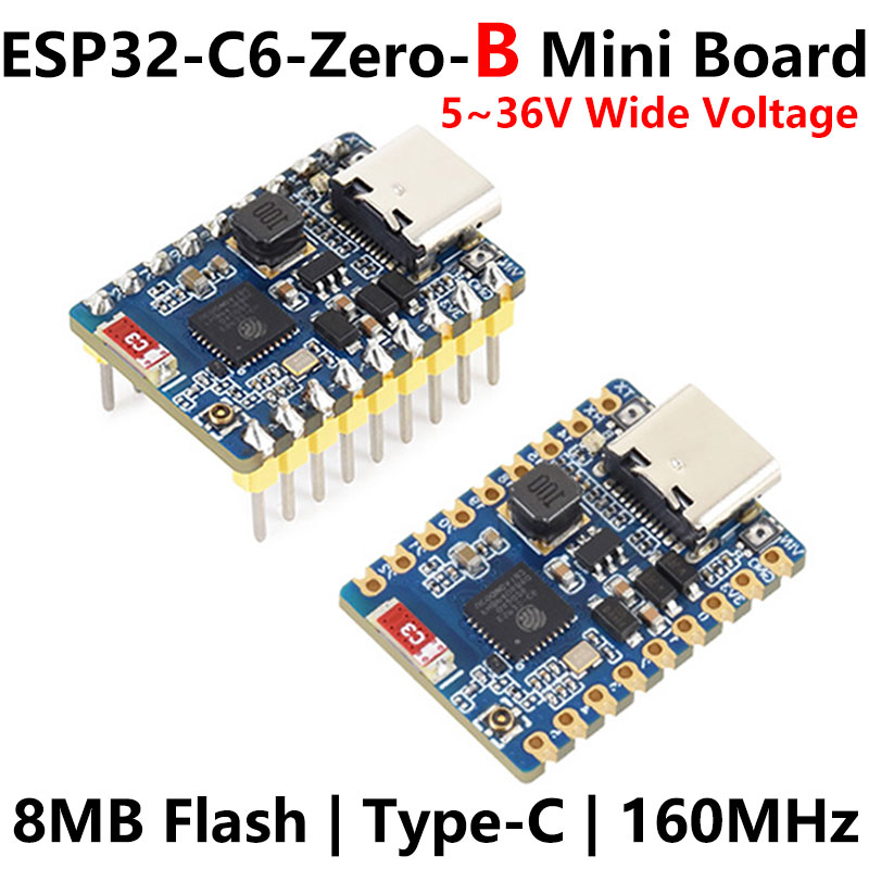 ESP32-C6 Zero B Mini Wide Voltage Board Supports WiFi 6 and Bluetooth 5