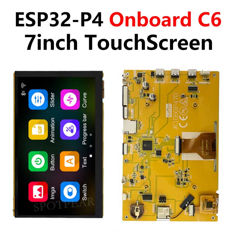 ESP32 P4 Development Board 7inch Display 7 inch TouchScreen Onboard ESP32-C6/Camera-Port/Speaker-Port