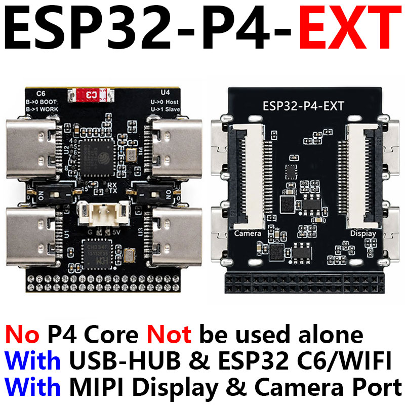 ESP32-P4 Mini Core Development Board C6 N16R32/N32R32 PSRAM 32MB With USB-HUB / CSI Camera Port / MIPI DSI Display Port