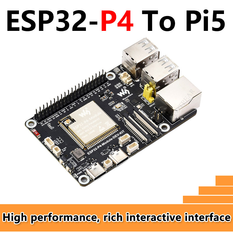 ESP32-P4 ESP32-C6 Development Board RISC-V WiFi6 MIPI CSI Camera 7/10.1 inch DSI Display /RJ45 Ethernet /Mic /Audio Size Compatible with Raspberry Pi