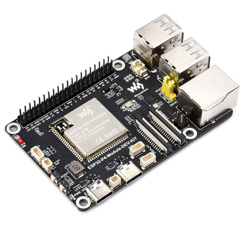 ESP32-P4 ESP32-C6 Development Board RISC-V WiFi6 MIPI CSI Camera 7/10.1 inch DSI Display /RJ45 Ethernet /Mic /Audio Size Compatible with Raspberry Pi
