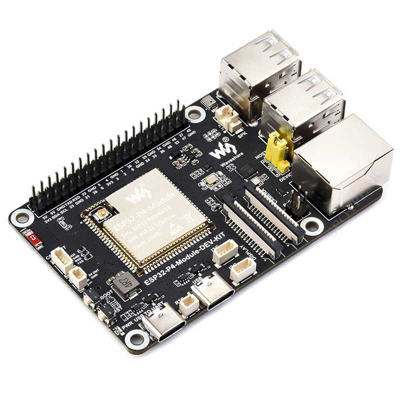 ESP32-P4 ESP32-C6 Development Board RISC-V WiFi6 MIPI CSI Camera 7/10.1 inch DSI Display /RJ45 Ethernet /Mic /Audio Size Compatible with Raspberry Pi