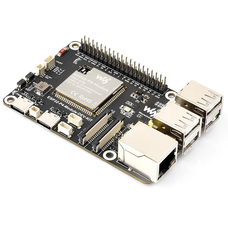 ESP32-P4 ESP32-C6 Development Board RISC-V WiFi6 MIPI CSI Camera 7/10.1 inch DSI Display /RJ45 Ethernet /Mic /Audio Size Compatible with Raspberry Pi
