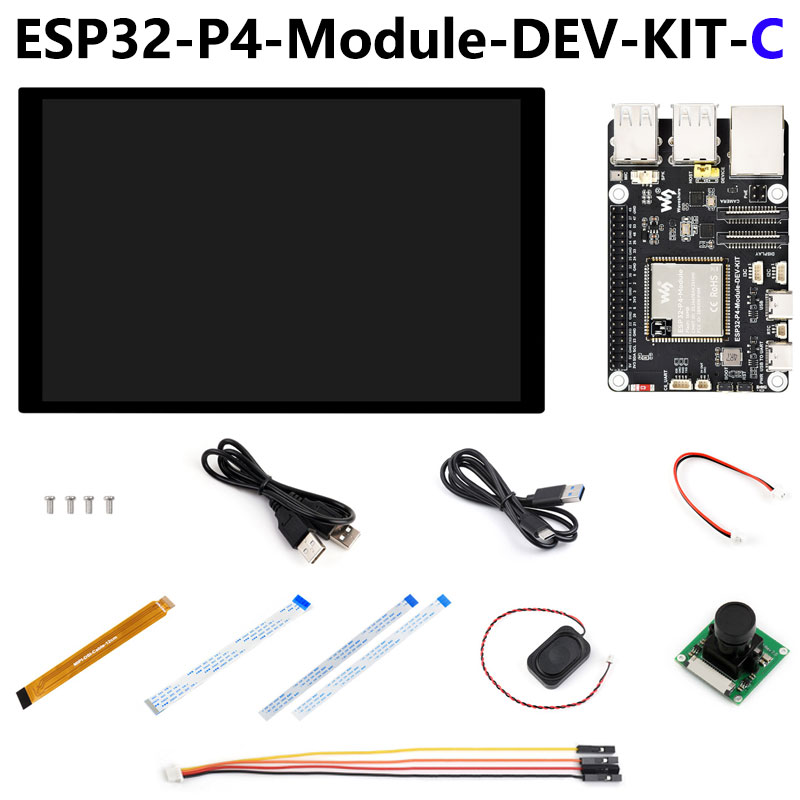 ESP32-P4 ESP32-C6 Development Board RISC-V WiFi6 MIPI CSI Camera 7/10.1 inch DSI Display /RJ45 Ethernet /Mic /Audio Size Compatible with Raspberry Pi