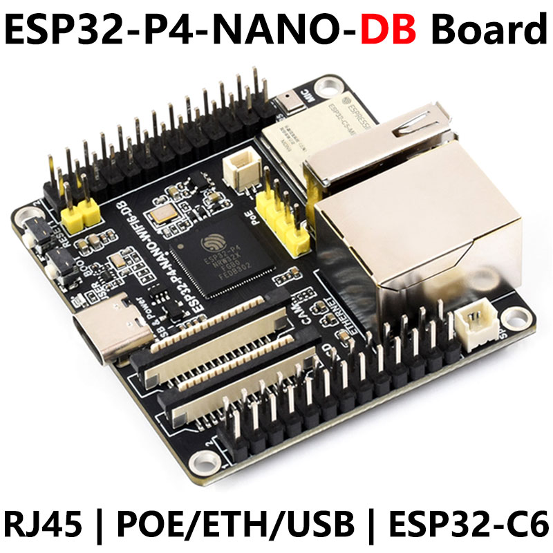 ESP32-P4-NANO-DB Development Board ESP32-C6 RISC-V MIPI CSI Camera / 10.1 inch DSI Display / USB / RJ45 Ethernet / POE