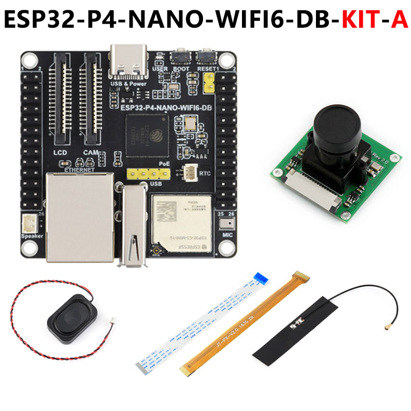 ESP32-P4-NANO-DB Development Board ESP32-C6 RISC-V MIPI CSI Camera / 10.1 inch DSI Display / USB / RJ45 Ethernet / POE