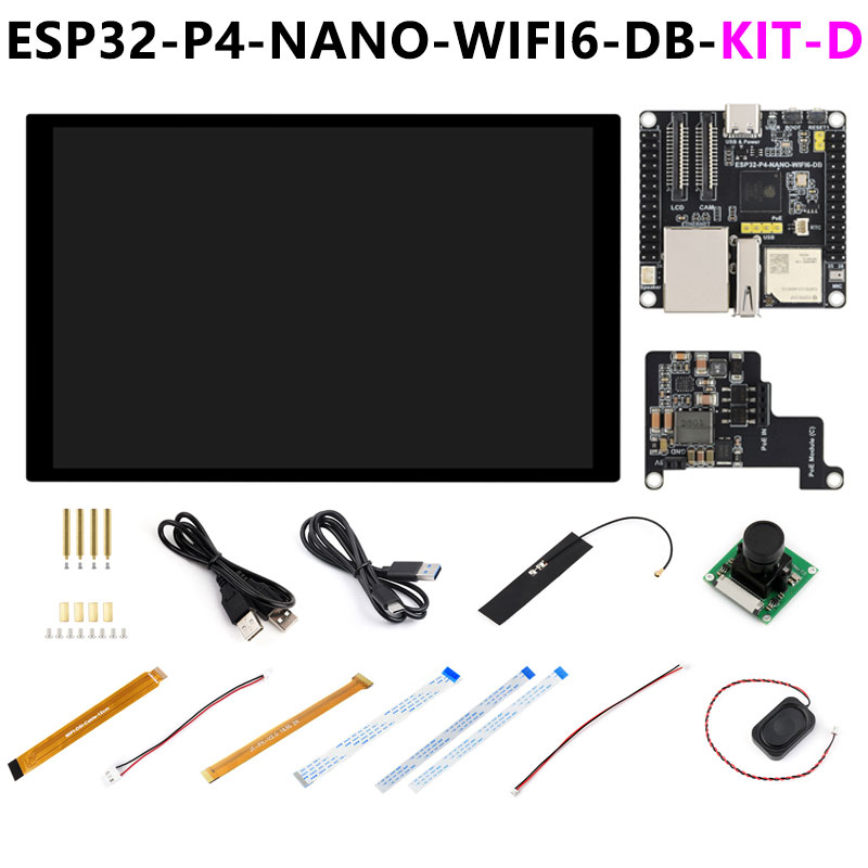 ESP32-P4-NANO-DB Development Board ESP32-C6 RISC-V MIPI CSI Camera / 10.1 inch DSI Display / USB / RJ45 Ethernet / POE