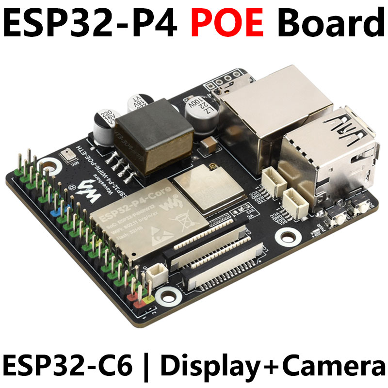 ESP32-P4-WIFI6-POE-ETH ESP32-C6 MIPI DSI 10.1 inch Display/CSI Camera/Audio Speaker For AI Deepseek
