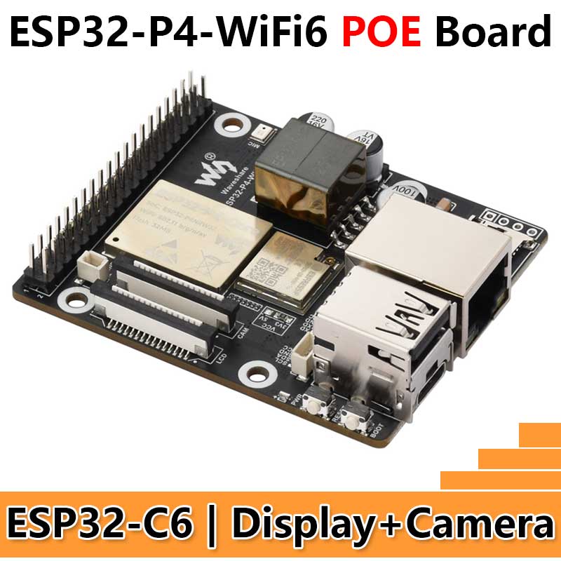 ESP32-P4-WIFI6-POE-ETH ESP32-C6 MIPI DSI 10.1 inch Display/CSI Camera/Audio Speaker For AI Deepseek